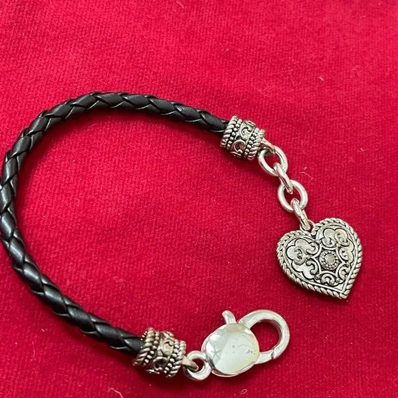 Black and Silver Heart Charm Bracelet - Picture 2 of 2